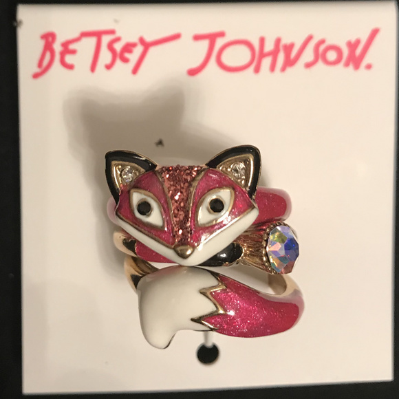 Betsey Johnson Jewelry - Betsey Johnson "Surreal Forest" Fox Stacking Rings